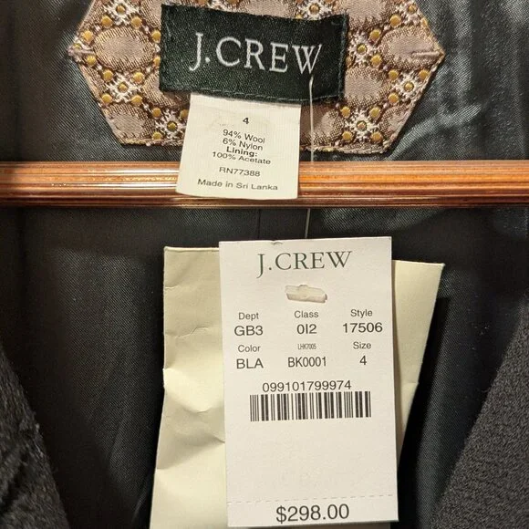 SALE 30% OFF NWT J. Crew Double Cloth Carlin Coat Size 4 - Picture 7 of 16